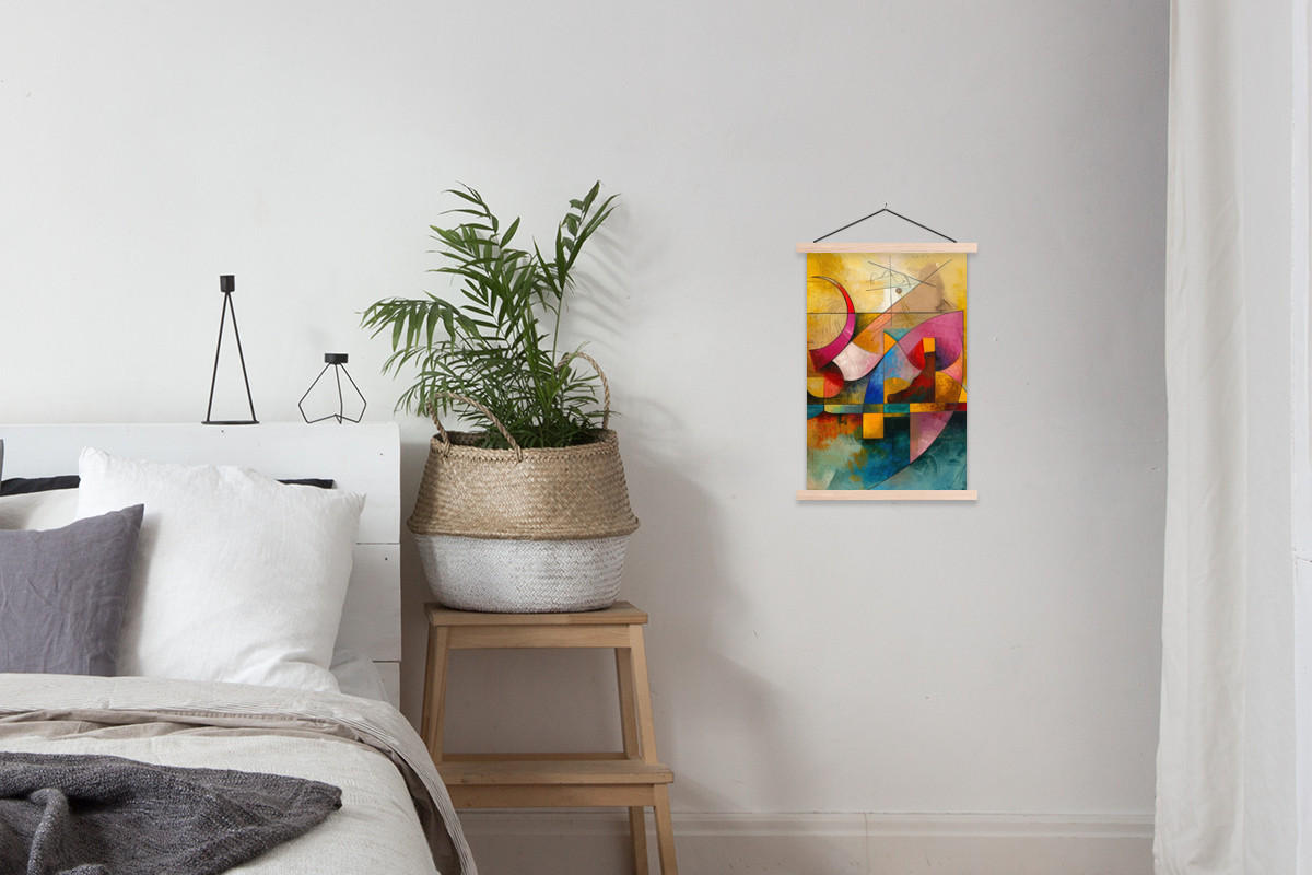 POSTER Kunst - Abstrakt - Modern 40x60 cm - Gelb, Textil (40/60/0.15cm) - MuchoWow