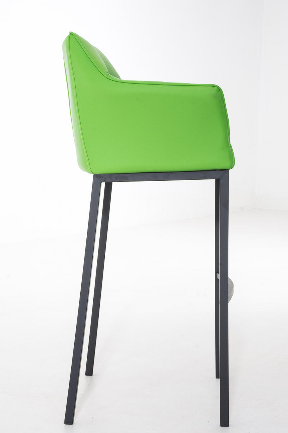 BARHOCKER Lederlook grün - Schwarz/Grün, Textil/Metall (64/110/48cm) - CLP