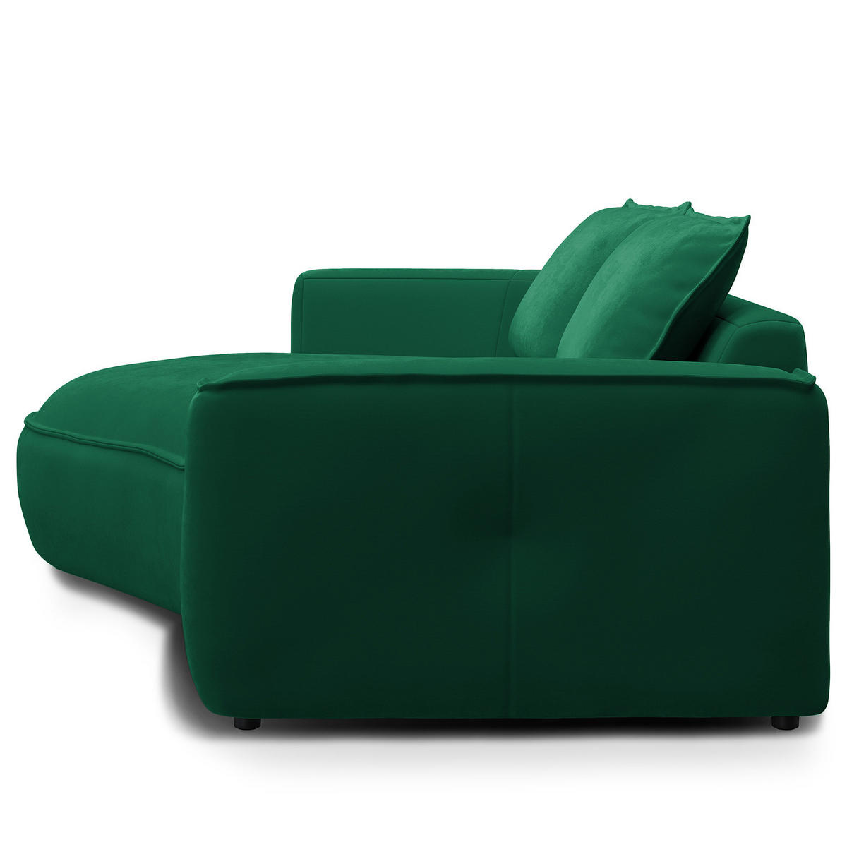 2,5-SITZER SOFA - Dunkelgrün/Schwarz, Kunststoff/Textil (217/82/146cm) - home24