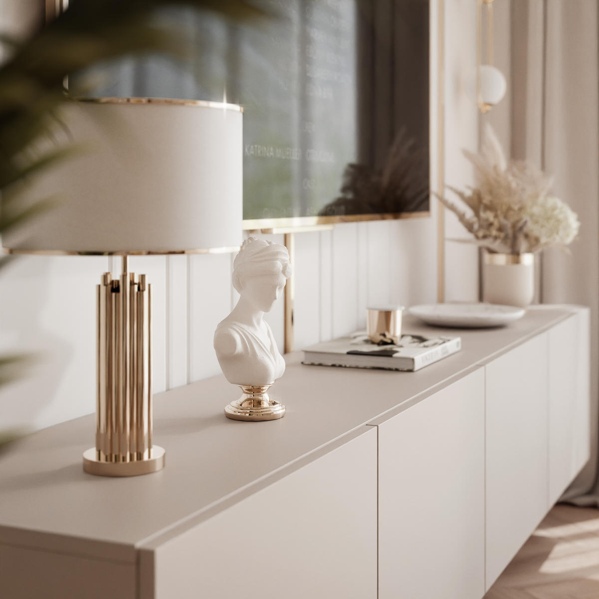 TV-LOWBOARD kaschmir, hängend mit LED-Beleuchtung - Kaschmir, Holzwerkstoff (200/36/40cm) - Idohome