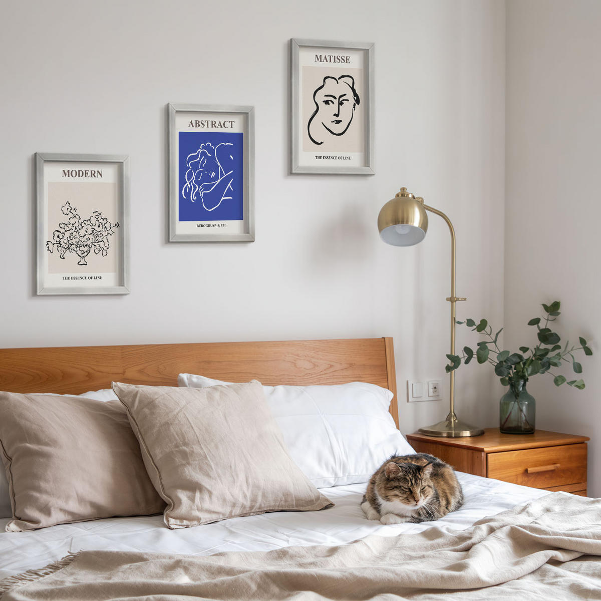 BILDER SET 3er Set - 20x30 cm Silberner Rahmen - Matisses moderne Plakate - Silberfarben, Kunststoff (20/30cm) - TULUP