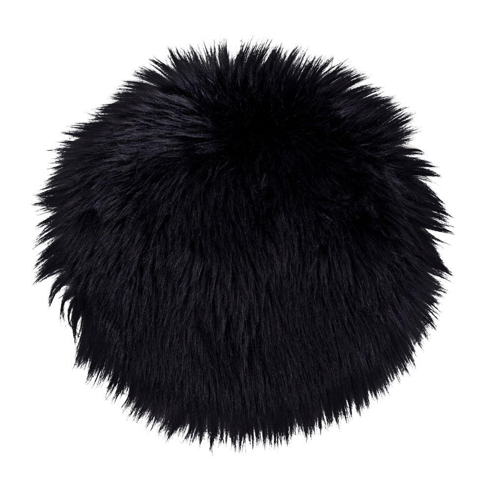 LAMMFELLSITZ Künstlich Polyester Schwarz - Schwarz, Textil (35/35cm) - tinkaro