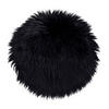 LAMMFELLSITZ Künstlich Polyester Schwarz - Schwarz, Textil (35/35cm) - tinkaro
