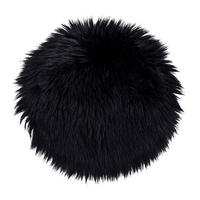 LAMMFELLSITZ Künstlich Polyester Schwarz - Schwarz, Textil (35/35cm) - tinkaro