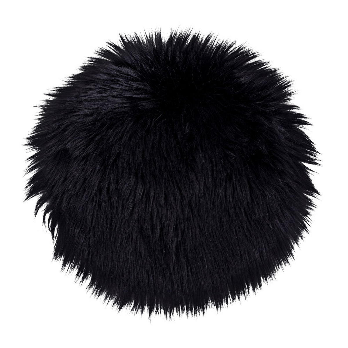 LAMMFELLSITZ Künstlich Polyester Schwarz - Schwarz, Textil (35/35cm) - tinkaro