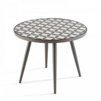 GARTENBEISTELLTISCH runder, Grau - Grau, Metall (1/1cm) - Oviala