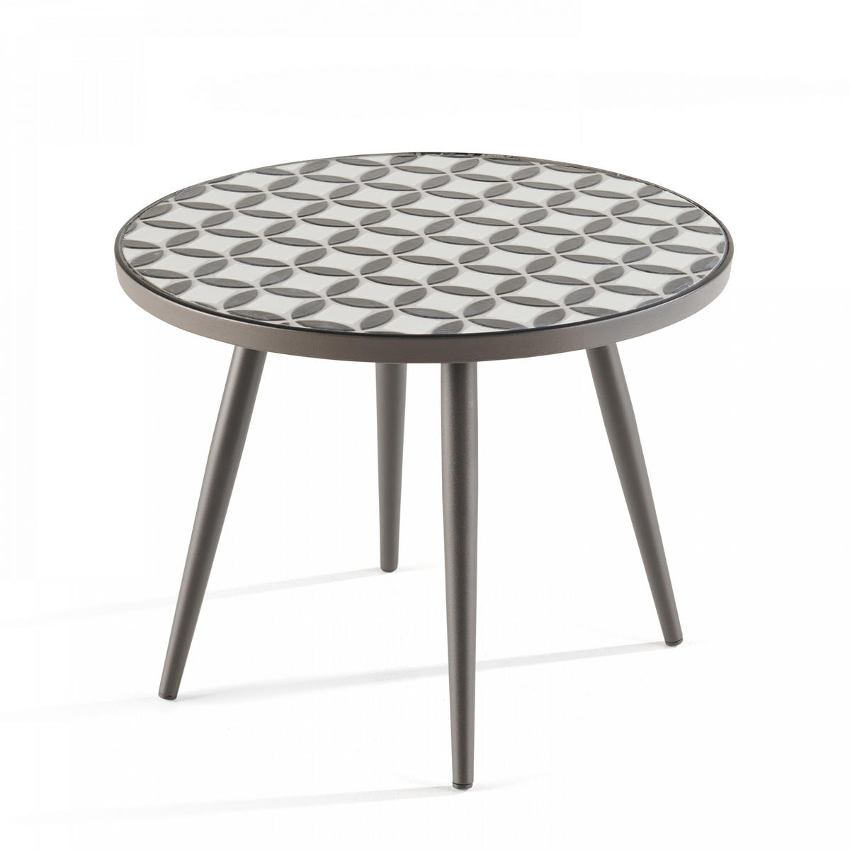 GARTENBEISTELLTISCH runder, Grau - Grau, Metall (1/1cm) - Oviala