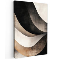 LEINWANDBILD Abstrakt - Wellen - Schwarz - Verwittert 80x120 cm - Trüffeleichefarben, Textil (80/120cm) - MuchoWow