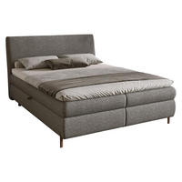 PAT CU LADĂ DE DEPOZITARE Evia - H3 - maro/gri, material textil/compozit lemnos (140/200cm) - MIRJAN24