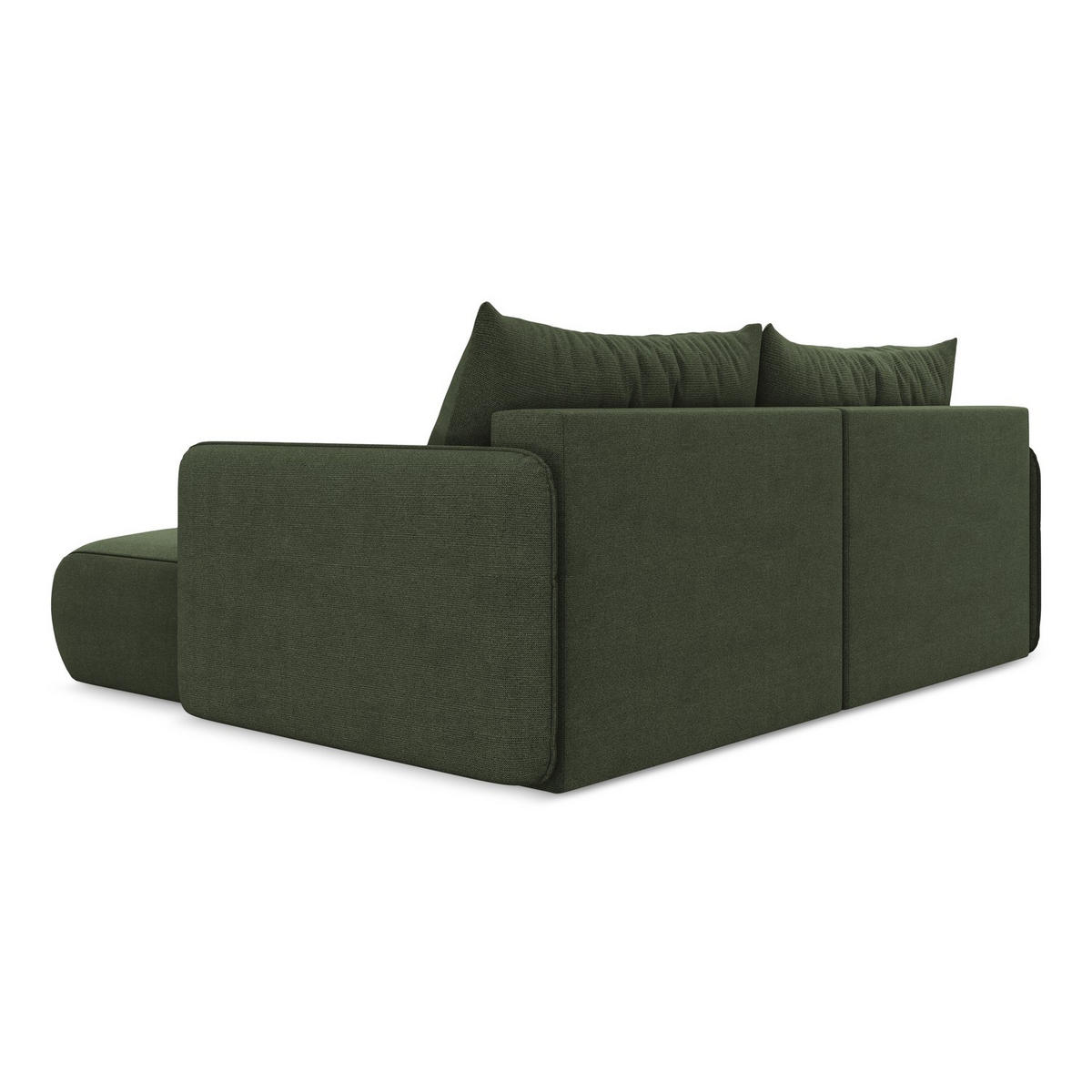 ECKSOFA mit Schlaffunktion Strukturstoff Stoff Grün - Schwarz/Olivgrün, Kunststoff/Textil (207/148cm) - LaMiaSofa