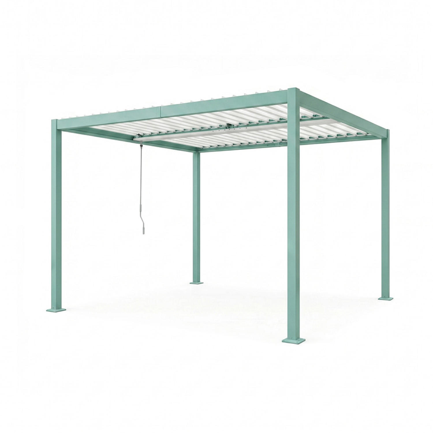 PERGOLA Rhodes Grün 3 x 3 m Aus Aluminium - Grün, Metall (300/236/300cm) - Concept Usine