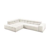 ECKSOFA MIT MOTORISCHEM SITZVORZUG NEVADA Weiß Cord - Schwarz/Weiß, Kunststoff/Textil (319/215cm) - KAWOLA