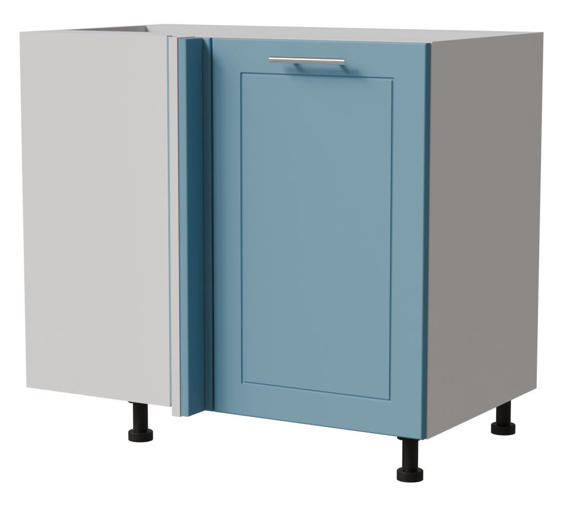 ECKVERBINDUNGSSCHRANK Bari D13U/90 Weiß / RAL 5024 pastellblau 90 / 50 / 82cm - Blau/Weiß, Holz/Holzwerkstoff (90/82/50cm) - Feldmann-Wohnen