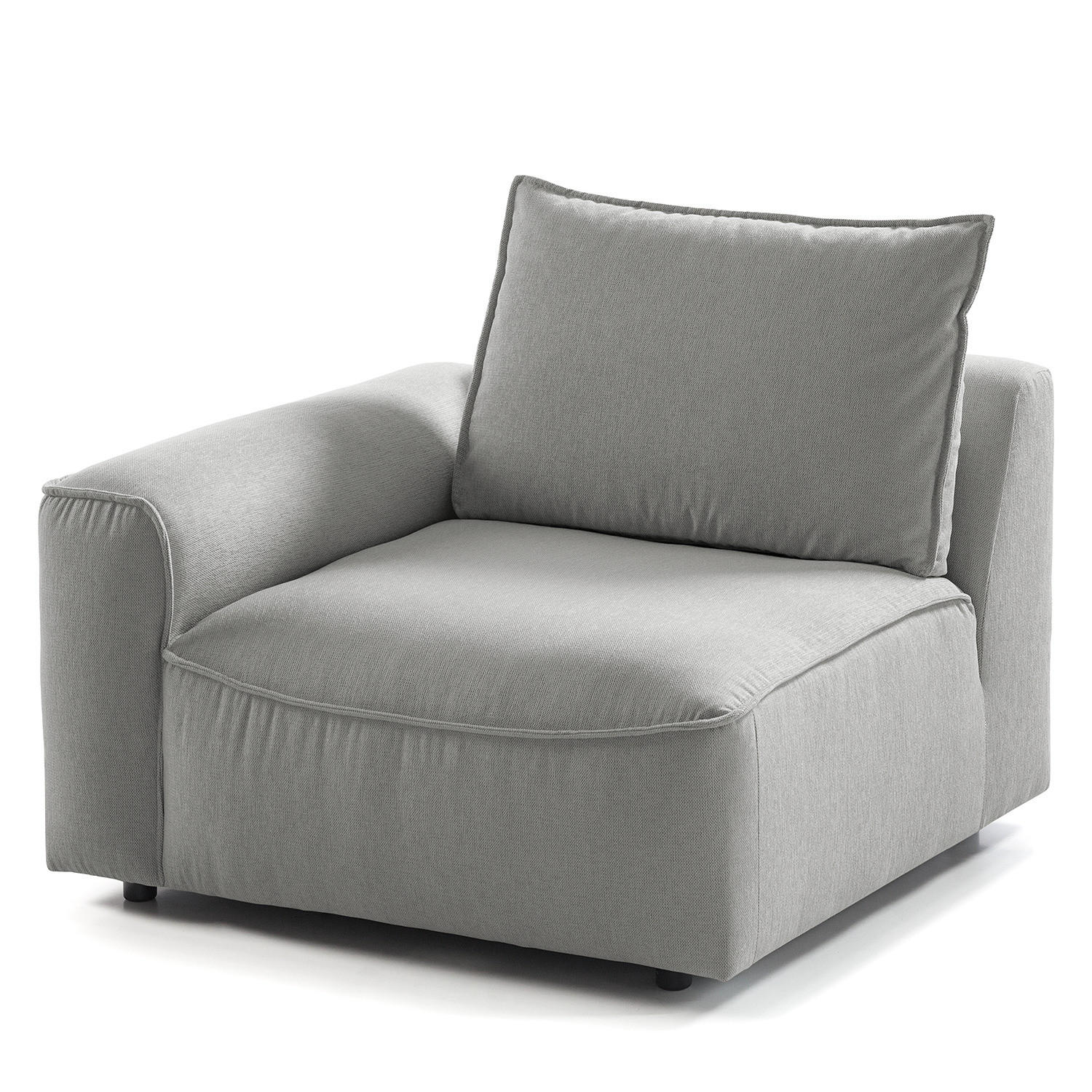 MODULSESSEL - Hellgrau, Holz/Textil (104/82/99cm) - home24