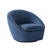 DREHSESSEL - Stoff - Blau - LACARA II - Blau, Textil (78/70/88cm) - Vente-Unique