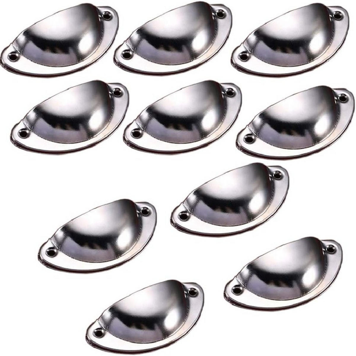 MÖBELGRIFF Schwarz 10er-Set 82 mm - Silberfarben, Metall (3.5/3.5/3.5cm)