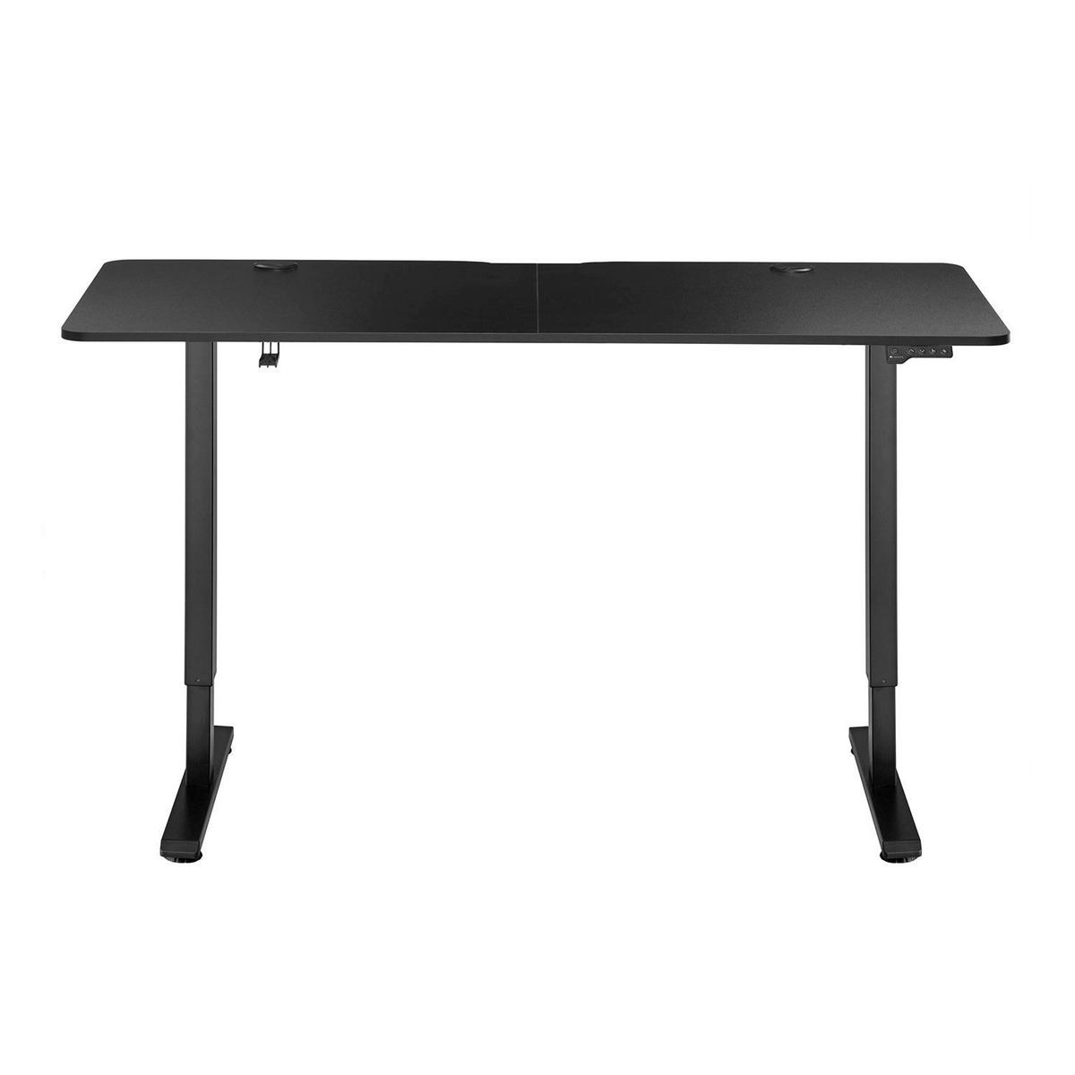 SCHREIBTISCH Office Stand schwarz 120x60 cm höhenverstellbar - Schwarz, Holz (60/120/117cm) - Juskys