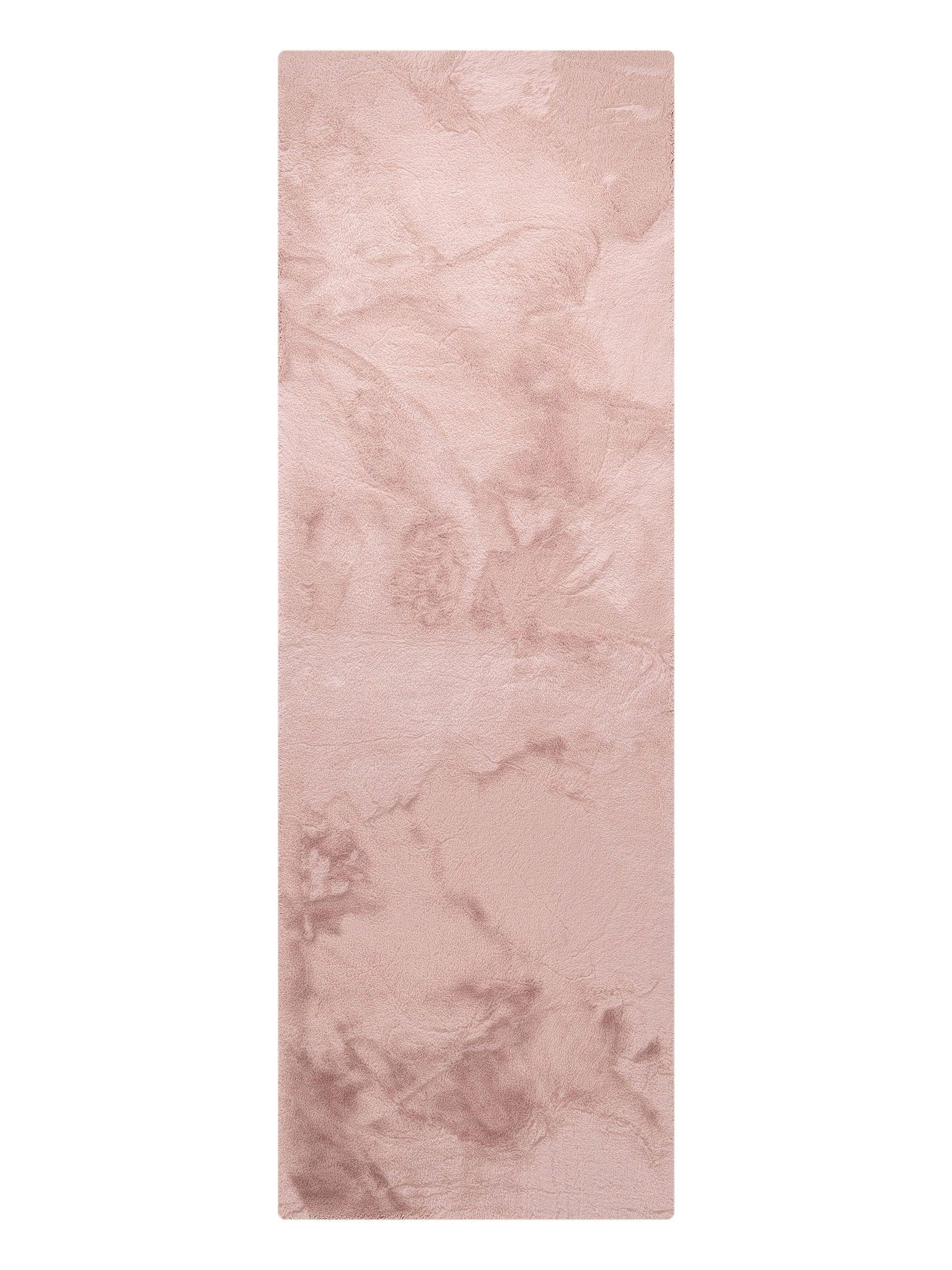 KUNSTFELL-TEPPICH Dave Rosa 80x240 cm - Rosa, Textil (80/240cm) - benuta Nest