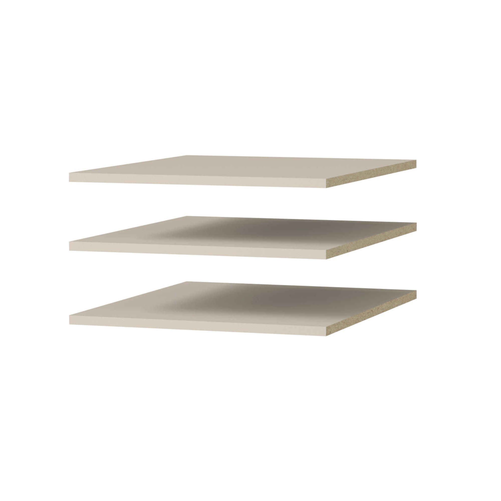 EINLEGEBÖDEN für Schrank Napoli 1D 50 Kaschmir (3 Stück) - Kaschmir/Silberfarben, Holzwerkstoff/Kunststoff (47/35/55cm) - mzm24