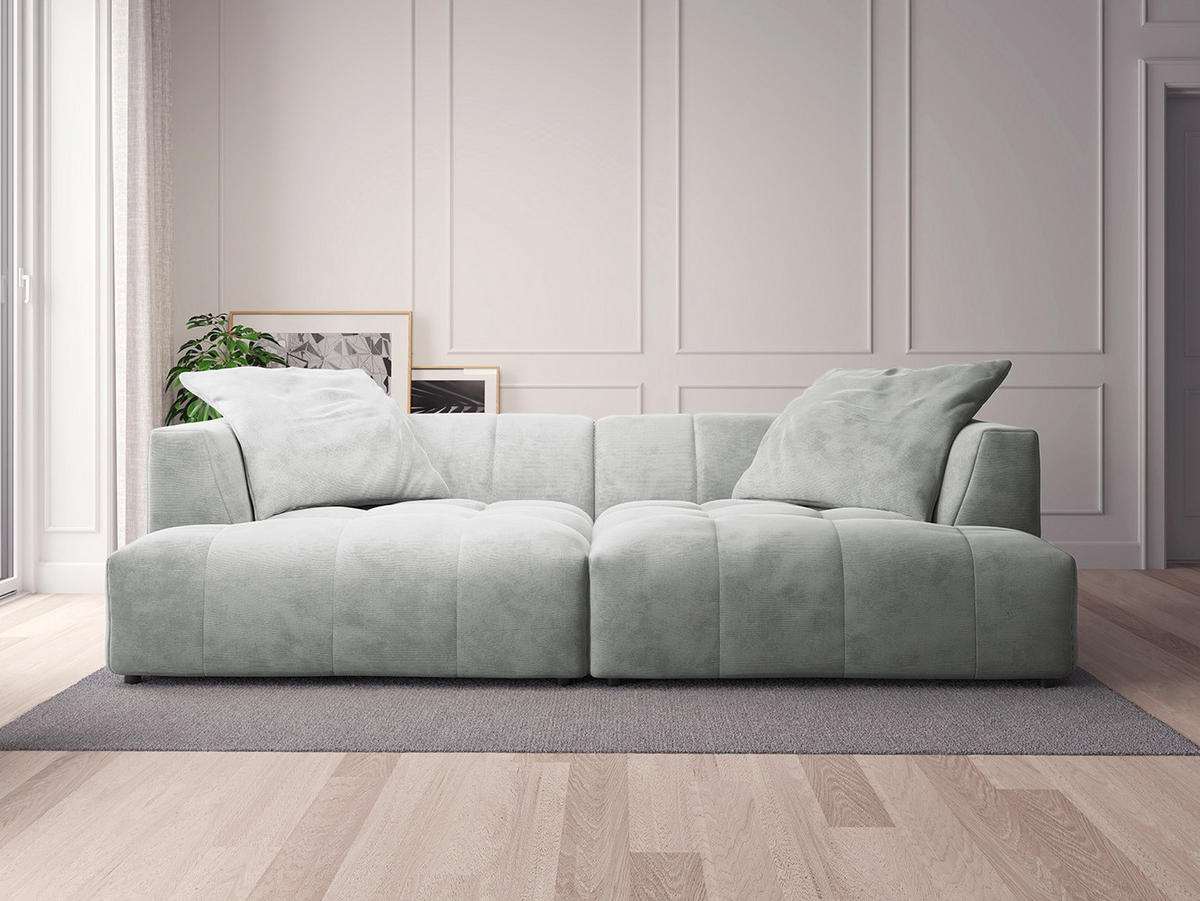 BIGSOFA - Schwarz/Grau, Holz/Kunststoff (270/72/93cm) - home24
