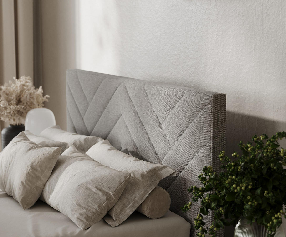 POLSTERBETT Arco 160/200 cm Hellgrau im Inari Stoff - Hellgrau/Schwarz, Holz/Holzwerkstoff (160/200cm) - AltaBeds