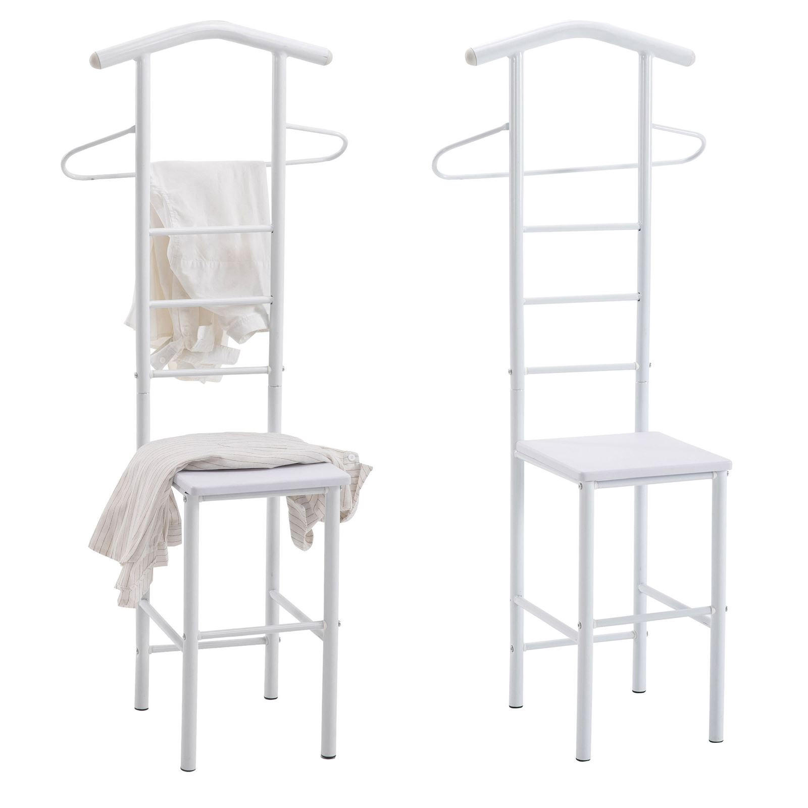 CARO-Möbel Herrendiener Weiß, Weiß 53x121x47 cm
