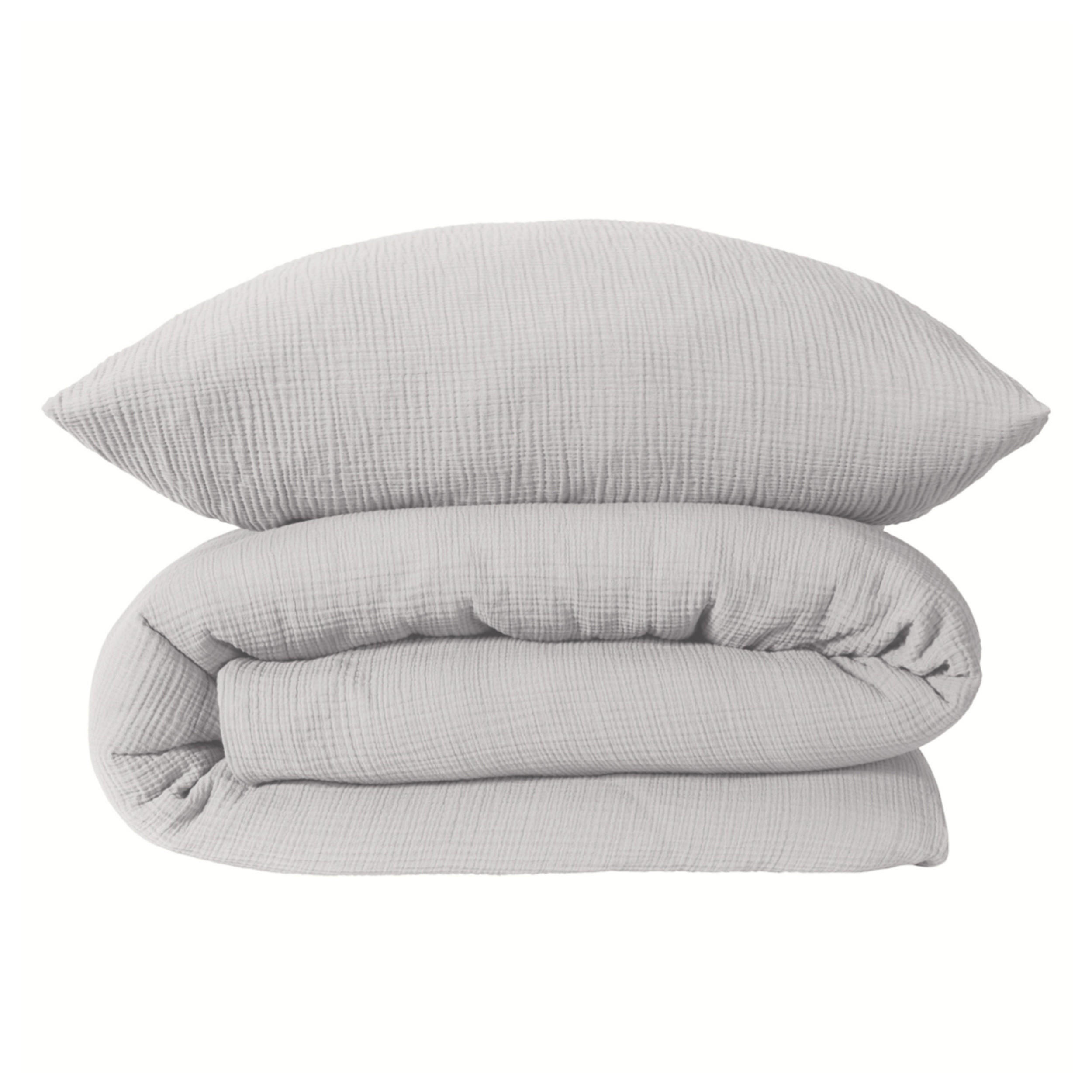 BETTWÄSCHESET Molly - Musselin - 2-teilig - 135 x 200 cm - Hellgrau - Hellgrau, Textil (135/200cm) - SCHIESSER