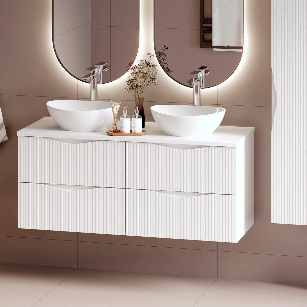 DONJI ELEMENT ZA UMIVAONIK 120.6cm Tao Bijeli - bijela, drvni materijal (120.6/52.2/46.5cm) - Petits-meubles