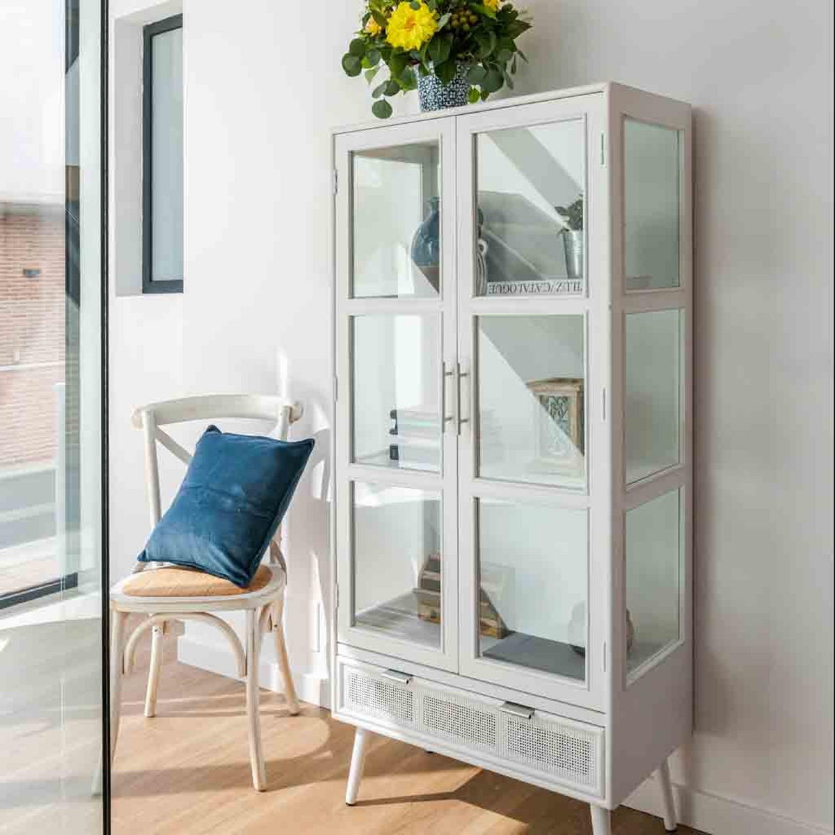VITRINE 72x41x159 cm - Weiß, Holz (72/158.5/40.5cm) - Wanderlust