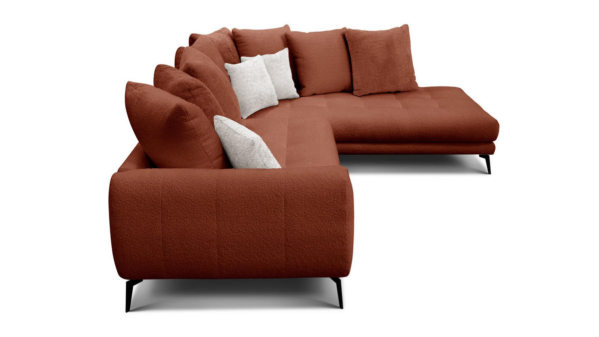 ECKSOFA CALME 5-Sitzer, dunkelorange - Dunkelorange, Holz/Textil (294/229cm) - Courtois Laville