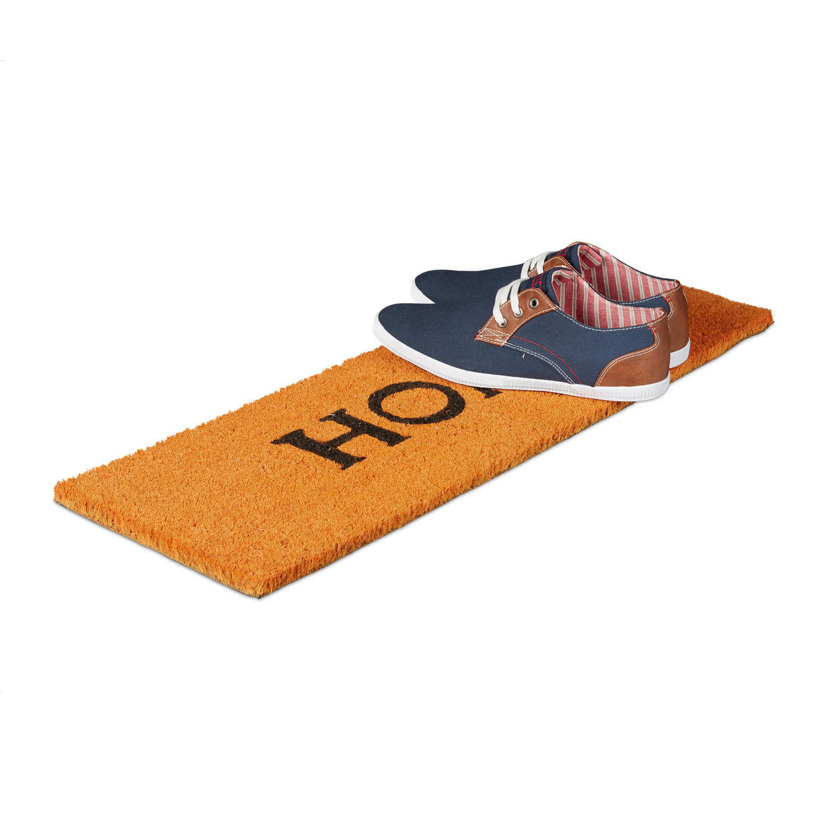 FUSSMATTE - Orange, Kunststoff/Textil (75/25cm) - Relaxdays