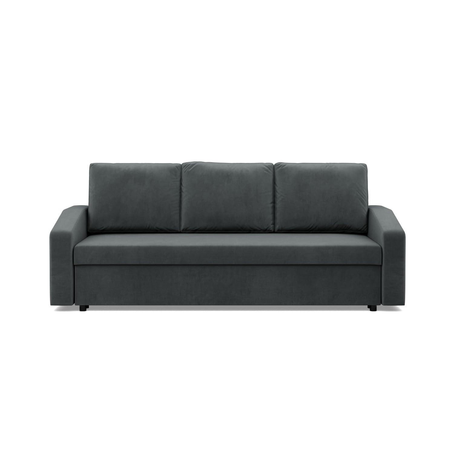SOFA 3-SITZER MIT SCHLAFFUNKTION NEO, Dunkelgrau - Grau, Textil (220/92/92cm) - Mebligo