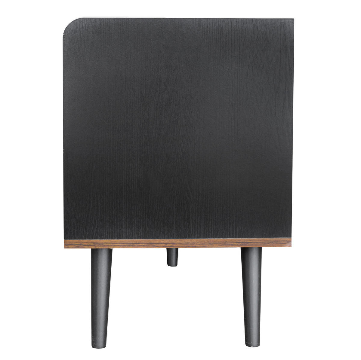 LOWBOARD 160/40/58 cm in Schwarz mit 2 Schiebetüren und 2 Schubladen - Schwarz, Holzwerkstoff (160/58/40cm) - Flora Grace
