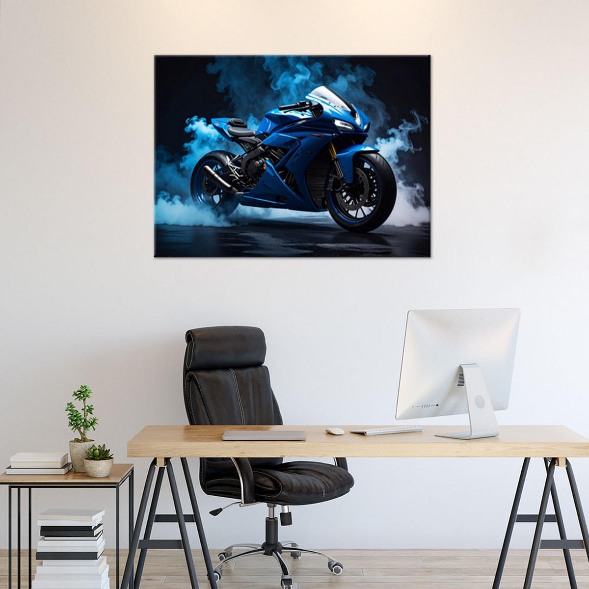 LEINWANDBILD Kraftfahrzeuge 120x80cm - Blau, Textil (120/80cm) - Feeby