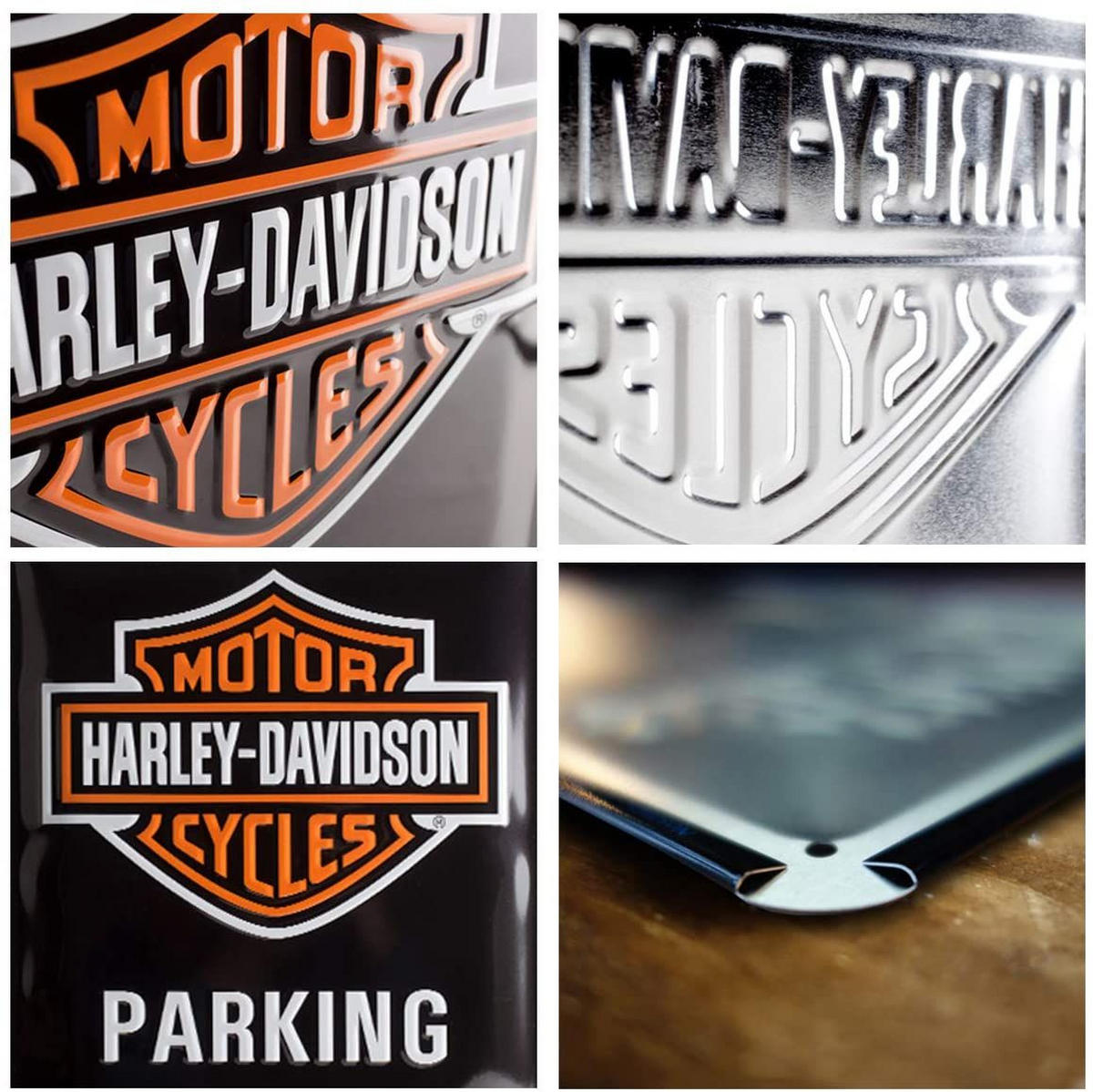 BLECHSCHILD 30/40 cm Harley-Davidson Parking Only - Multicolor, Metall (30/40/0.2cm) - Nostalgic-Art