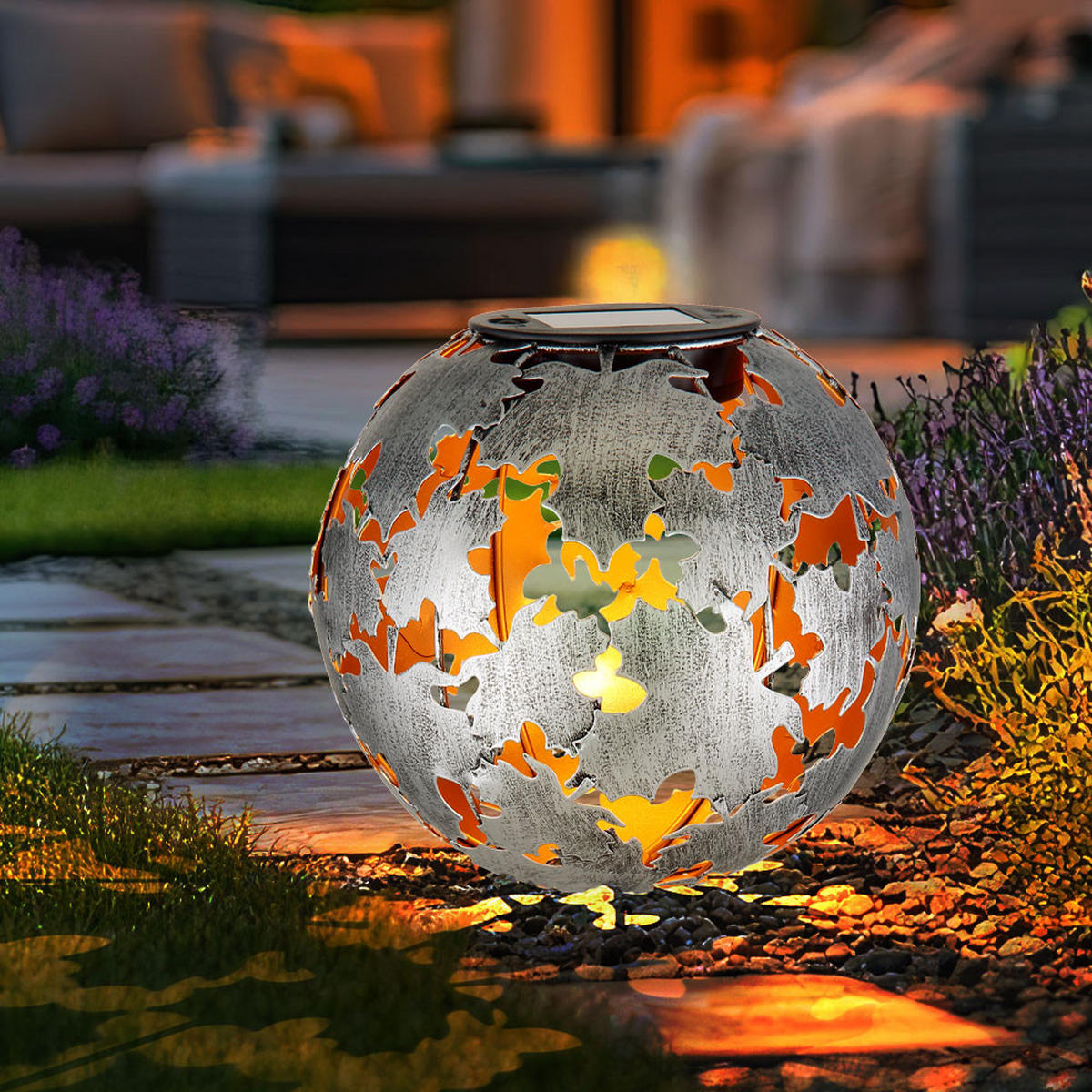 LED AUSSENLEUCHTE Metall Silber - Silberfarben, Metall (18/18/52.5cm) - Globo Lighting