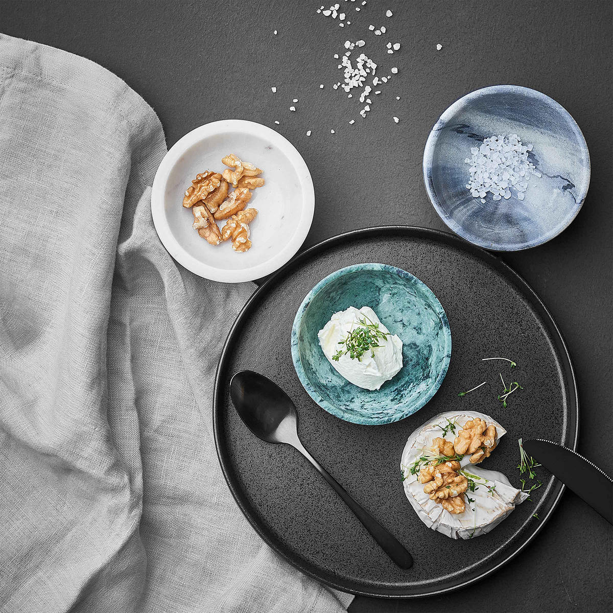 FRÜHSTÜCKSTELLER (4er Set) Casa Nova - Schwarz, Keramik (23/23/1cm) - Butlers