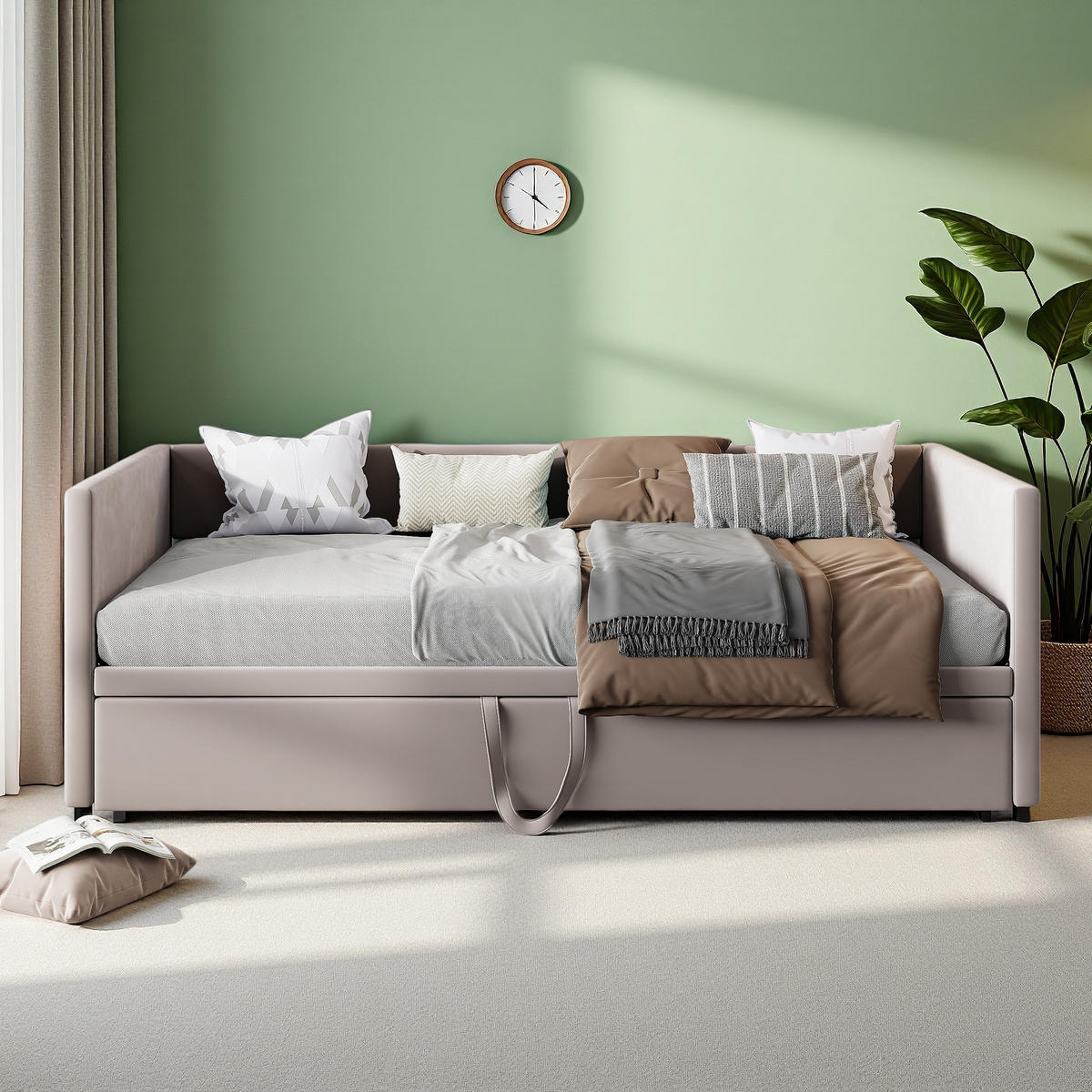 SCHLAFSOFA 90-180x200 cm Grau 2-Sitzer ausklappbar - Grau, Metall (180/200cm) - SHOPENTRA