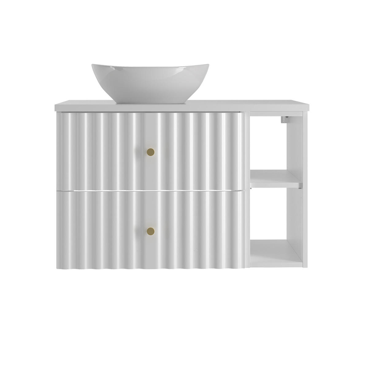 WASCHTISCH 80.6cm Izae Weiß - Weiß, Holzwerkstoff (80.6/52.2/46.5cm) - Petits-meubles