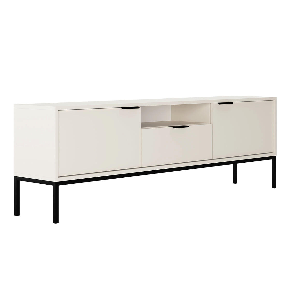 TV-MÖBEL Seattle Weiß - Schwarz/Weiß, Holzwerkstoff (175/56.4/33cm) - Petits-meubles