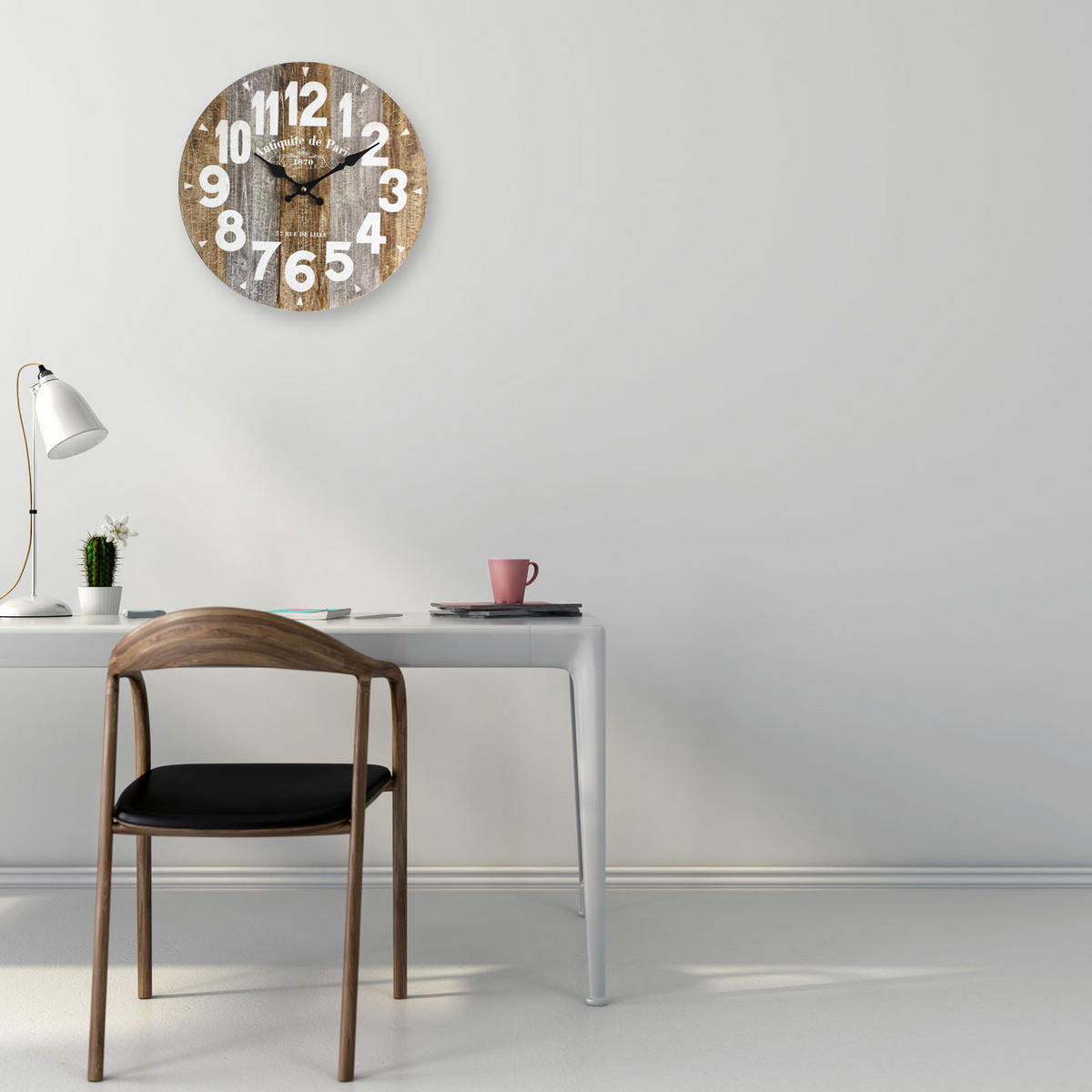 WANDUHR Braun 4/34/34 cm - Braun, Holzwerkstoff (4/34/34cm) - Mobili Rebecca