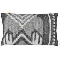 WOLLKISSEN Mochica schwarzes Ornament rechteckig 35x60 - Anthrazit/Hellgrau, Textil (60/35/12cm) - Malagoon