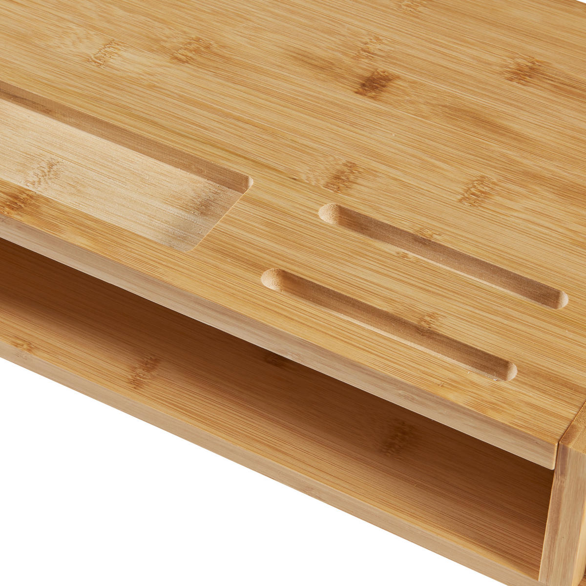 MONITORSTÄNDER Hartola - Naturfarben, Holz (28/65/15cm) - [en.casa]