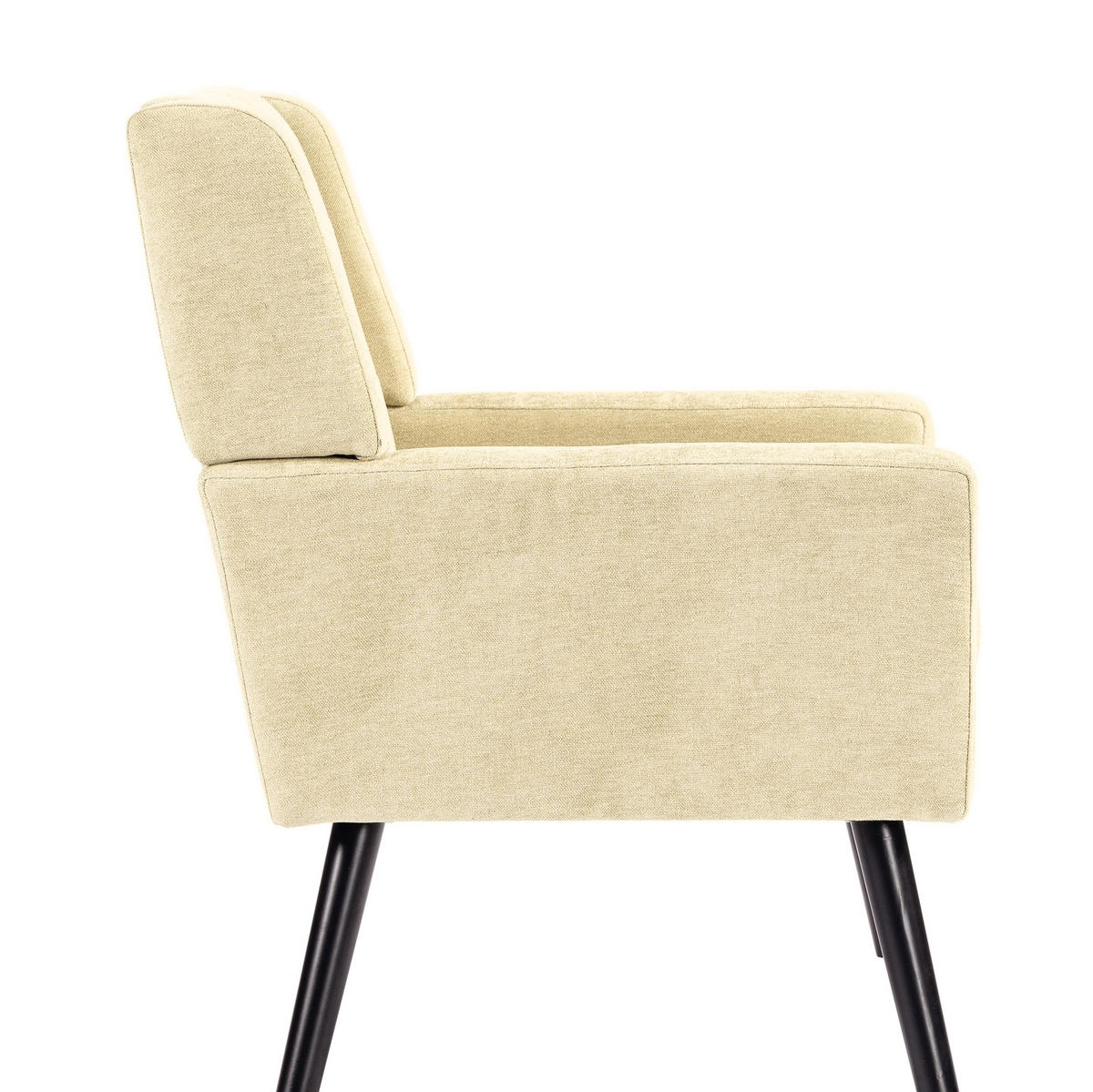 SESSEL 76/68/88 cm beige aus Leinenstoff mit Tufting und Massivholzbeinen - Beige, Textil (76/88/68cm) - OKWISH