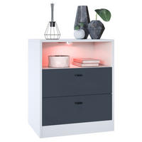 KOMMODE Pino Fronten in Anthrazit matt - Dunkelgrau/Anthrazit, Holzwerkstoff (56/67.5/36cm) - Vladon