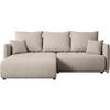 ECKSCHLAFSOFA Henry Mini beige links - Beige/Schwarz, Kunststoff/Textil (221/153cm) - Beautysofa