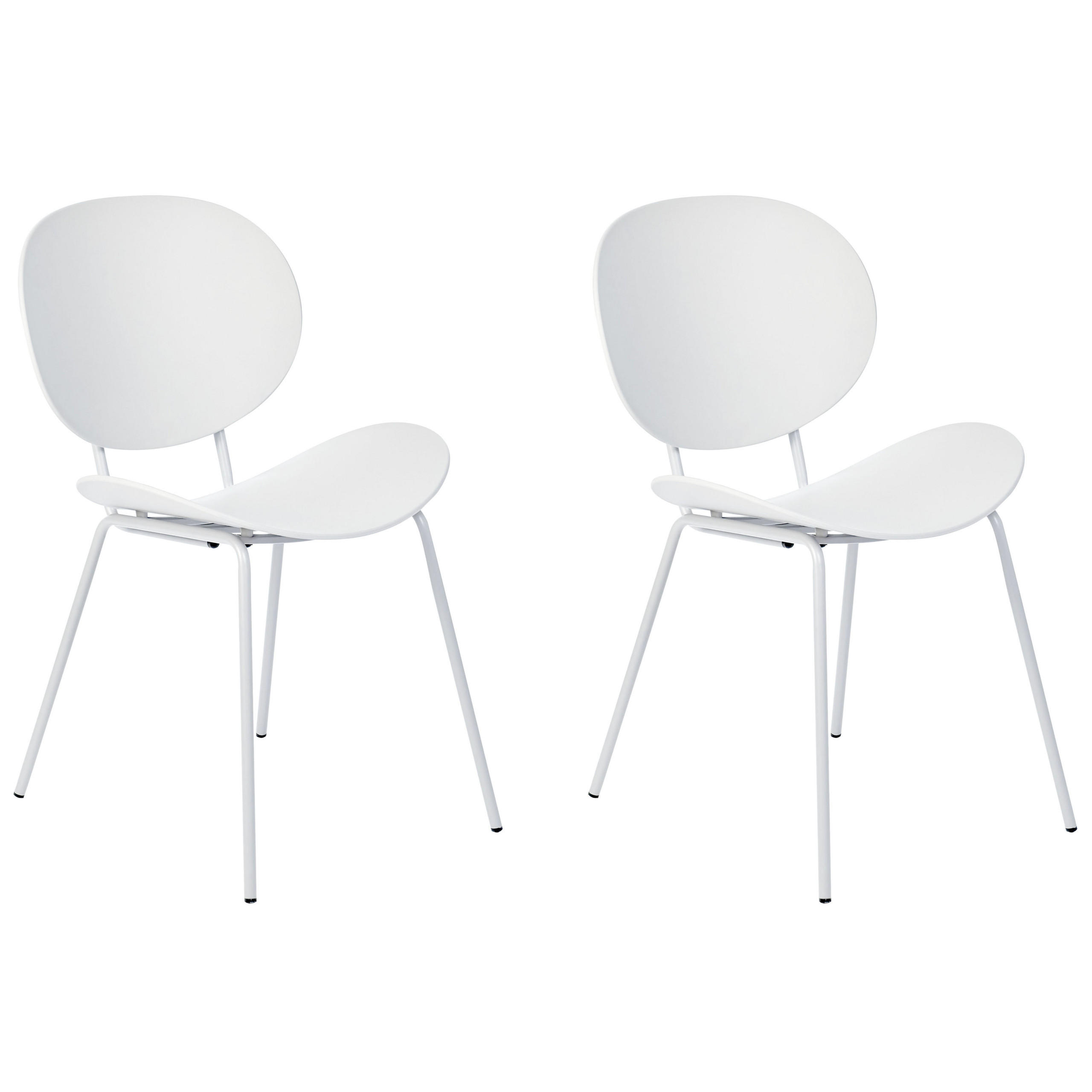 ESSZIMMERSTUHL 2er-Set Kunststoff Weiß Shonto - Weiß, Kunststoff (50/80/52cm) - Beliani