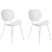 ESSZIMMERSTUHL 2er-Set Kunststoff Weiß Shonto - Weiß, Kunststoff (50/80/52cm) - Beliani