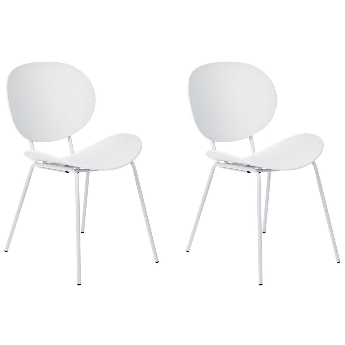 ESSZIMMERSTUHL 2er-Set Kunststoff Weiß Shonto - Weiß, Kunststoff (50/80/52cm) - Beliani