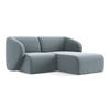 ECKSOFA Rechts Samt Stoff Blau - Schwarz/Hellblau, Holzwerkstoff/Kunststoff (178/166cm) - Makamii